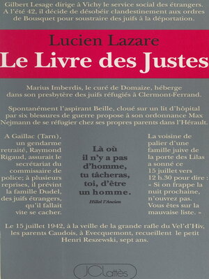 cover image of Le livre des Justes
